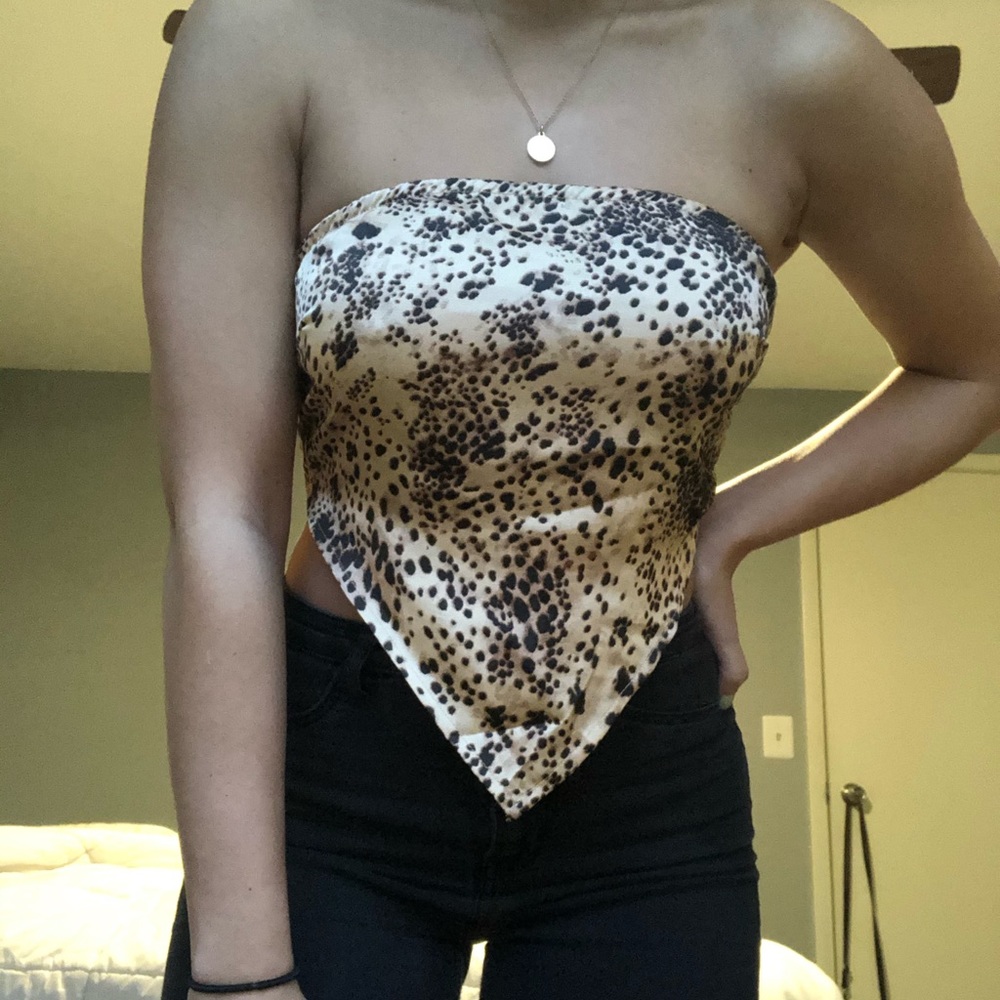 Leopard print bandana top